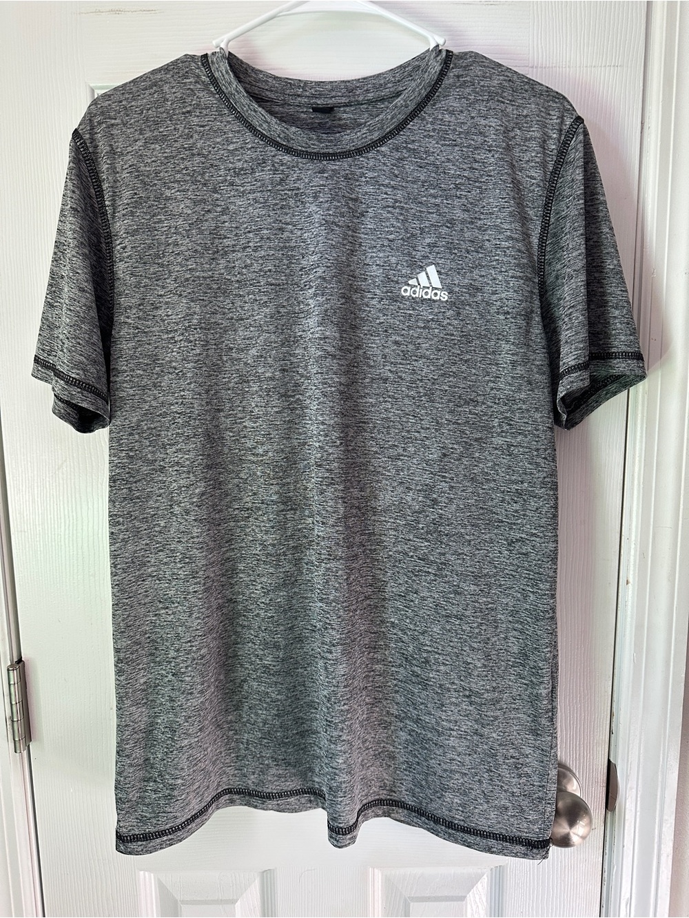 adidas Men's Heather Gray Short-Sleeve Performance Golf Tee